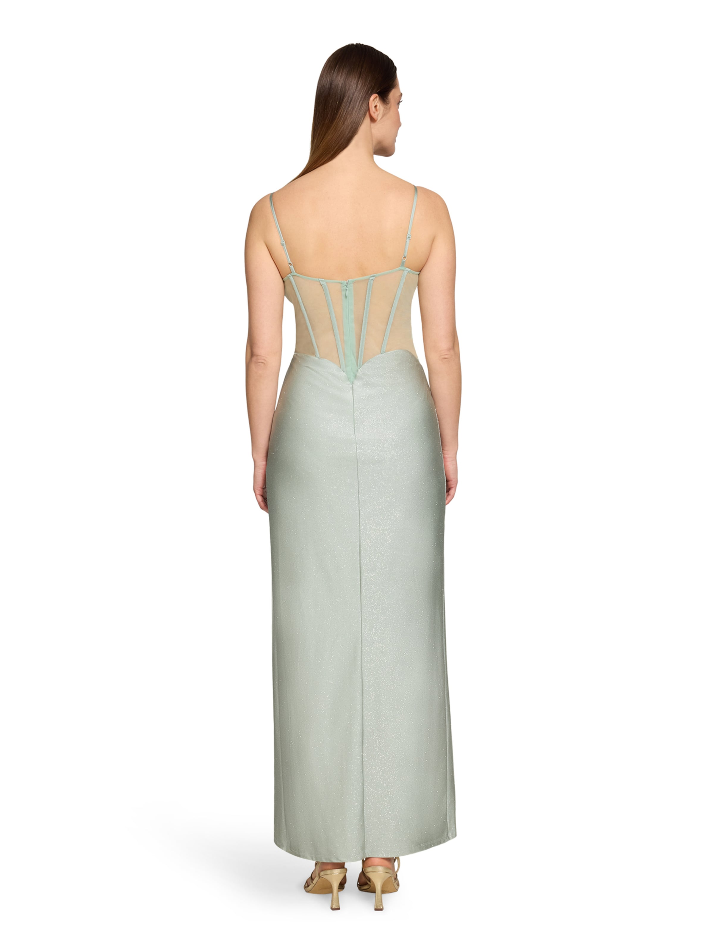 Vera Mont Abendkleid mit Seitenschlitzen in Grün