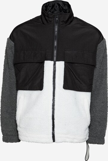 Mennace Fleece jas in de kleur Grijs / Zwart / Wit, Productweergave