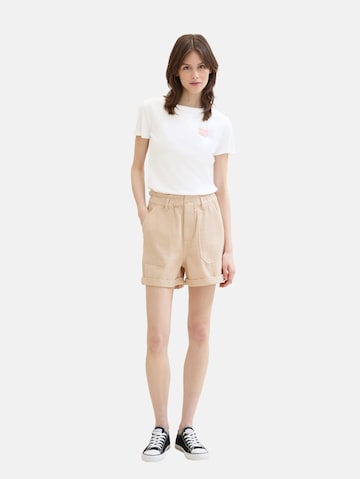 TOM TAILOR DENIM Regular Shorts in Beige