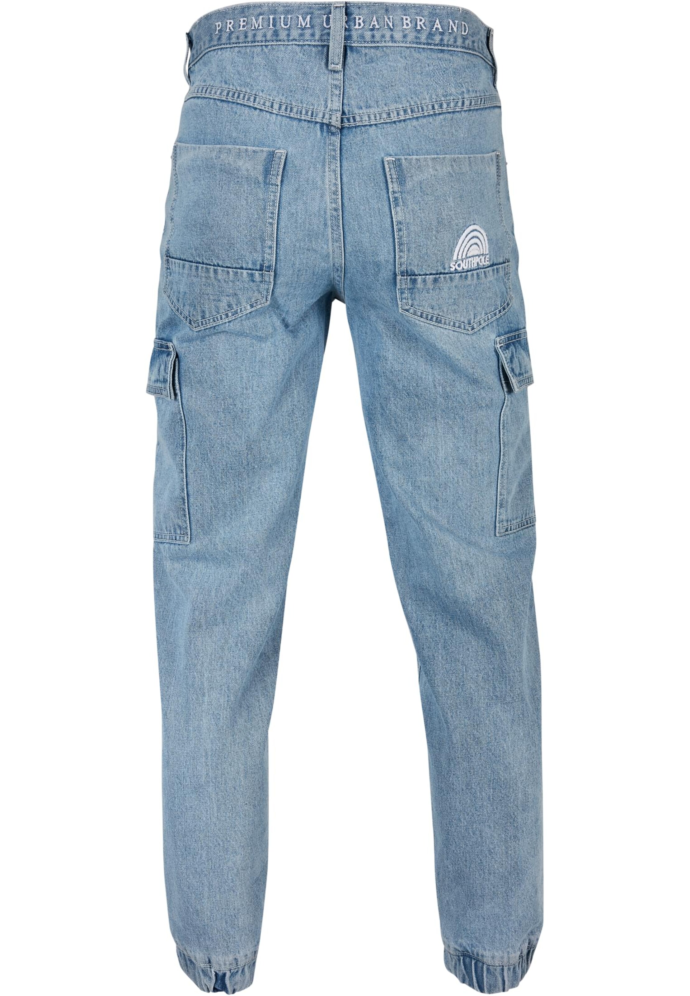 Effilé Jeans cargo SOUTHPOLE en bleu