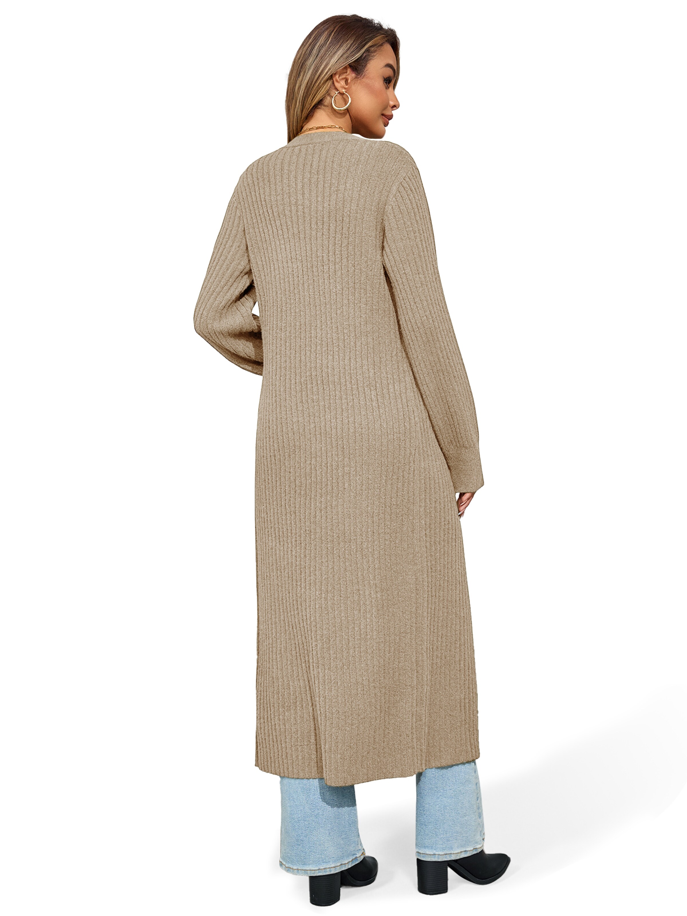 Imily Bela Вязаное пальто в Бежевый: сзади