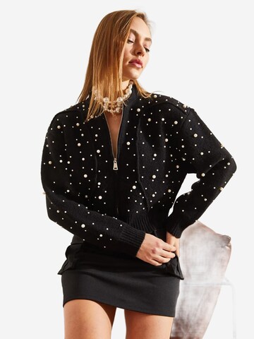 Cardigan 'Strickjacken' Bianco Lucci en noir