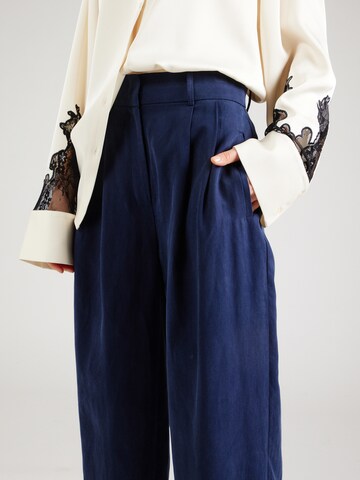 ESPRIT Wide leg Παντελόνι πλισέ σε μπλε