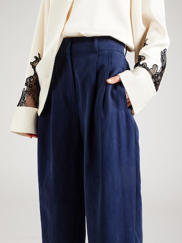 ESPRIT Wide leg Bandplooibroek in Blauw