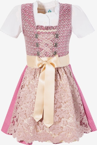 Isar-Trachten Dress 'Isar' in Pink: front