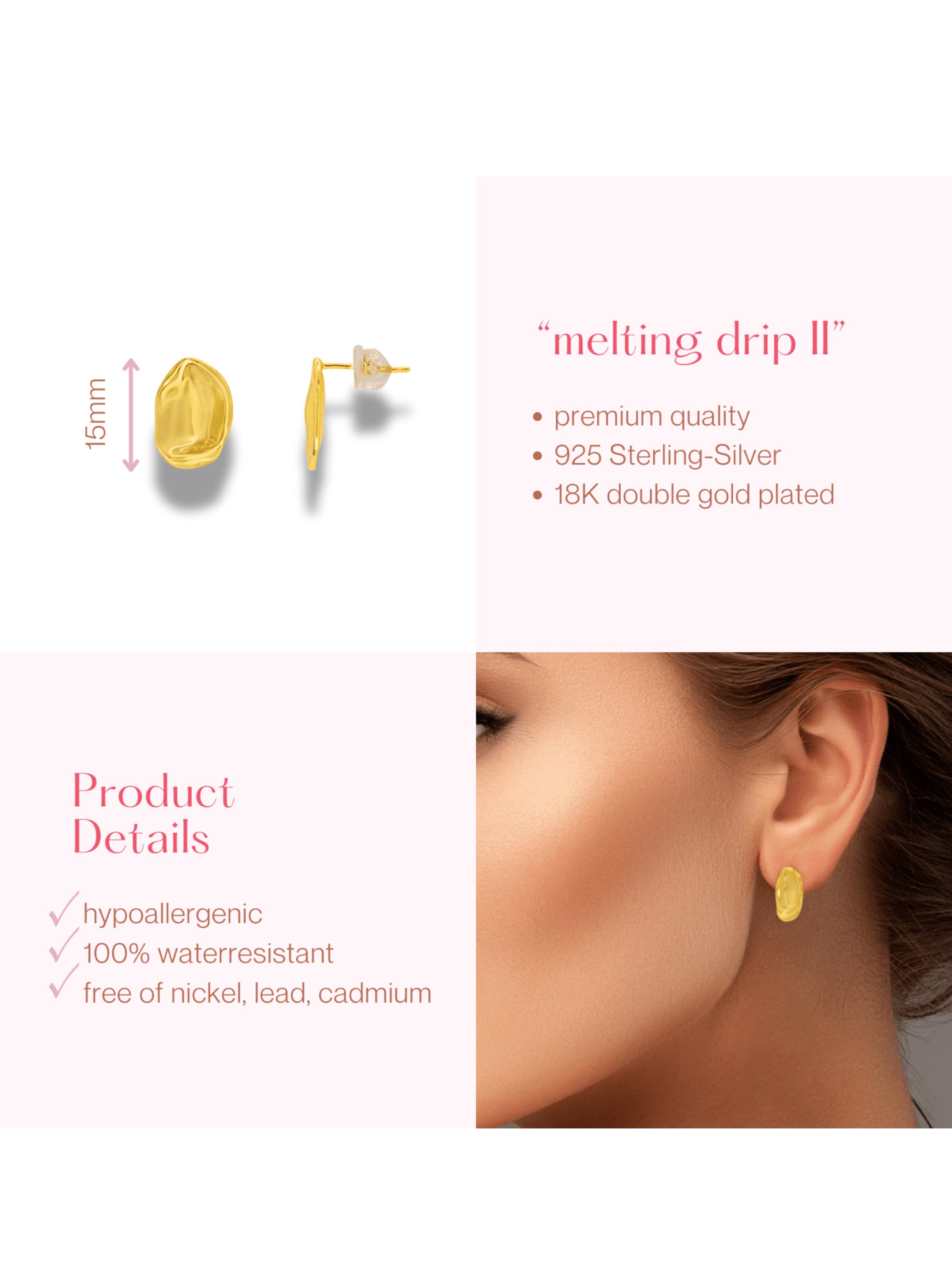 ARS-ARGENTI Earrings 'MELTING DRIP' in Gold