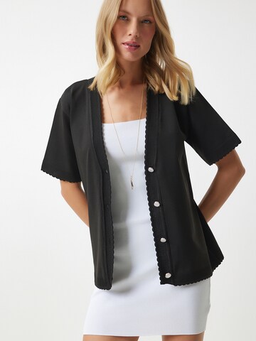 Happiness İstanbul Kardigán - fekete: elől