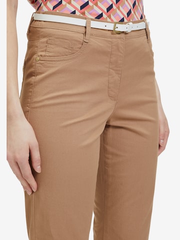 Betty Barclay Slimfit Sommerhose mit Gürtel in Braun