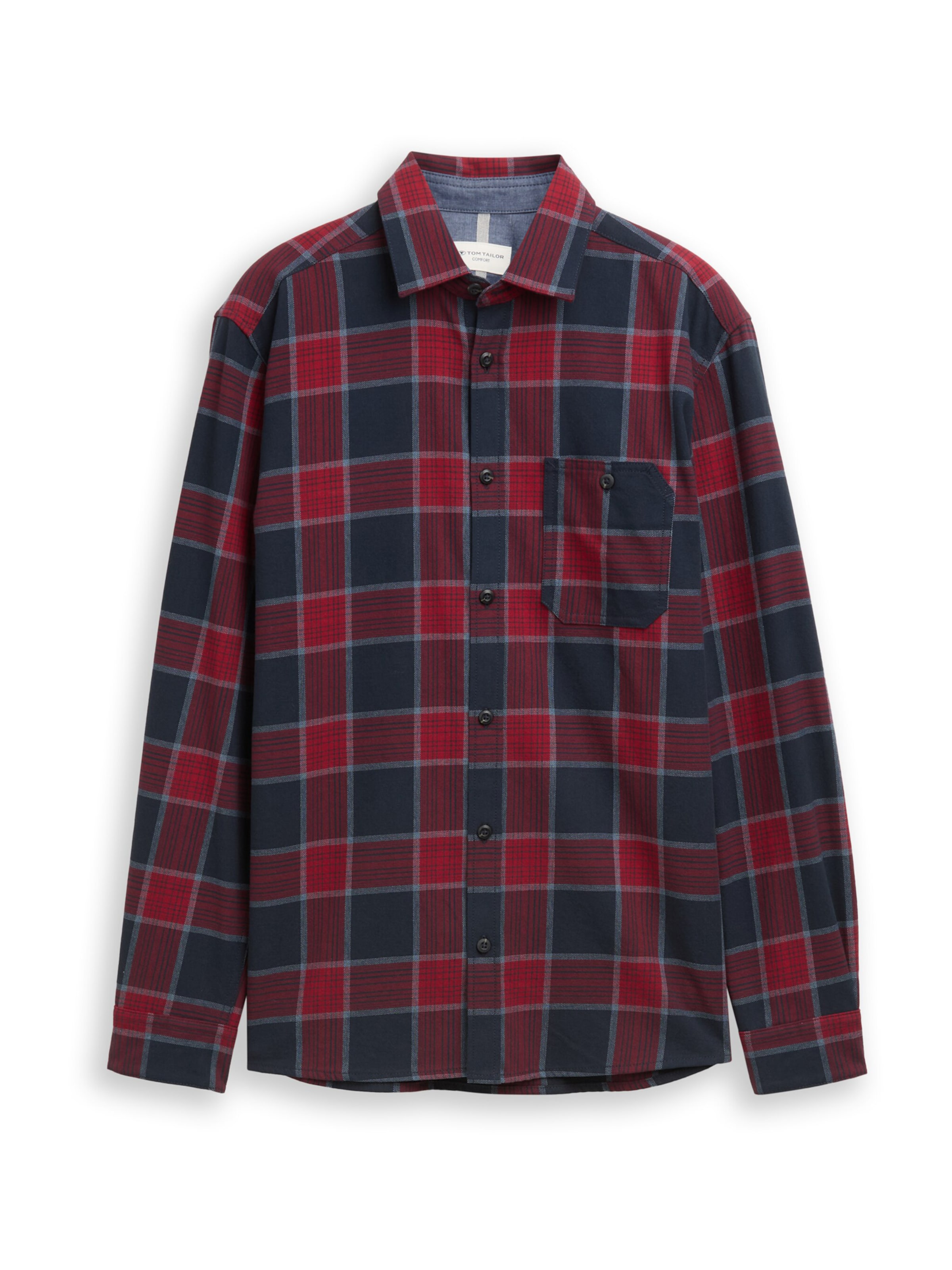 TOM TAILOR Comfort fit Overhemd in Rood: voorkant