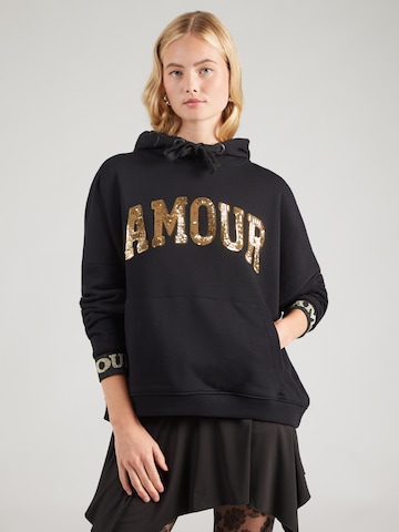 Sweat-shirt 'Amour' miss goodlife en noir : devant
