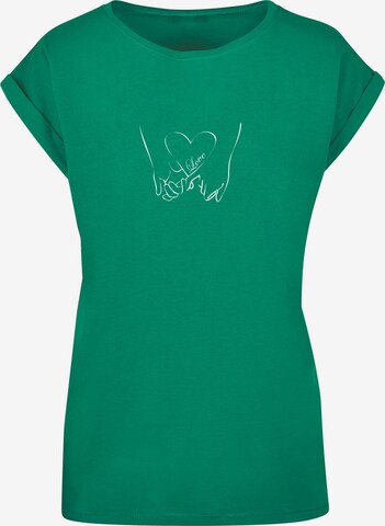 Merchcode Shirt 'Love 2' in Groen: voorkant