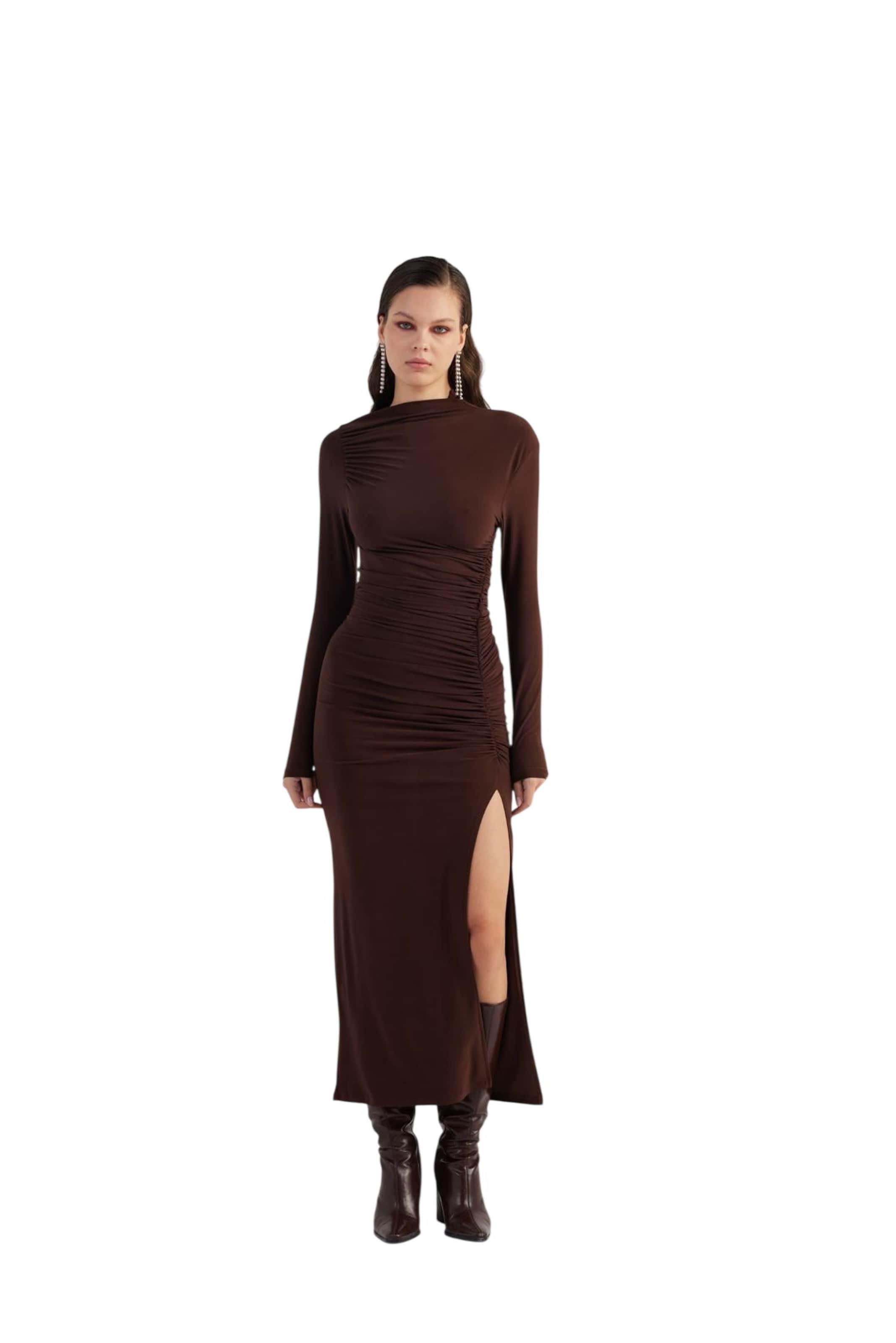 HOLLY LOLLY Kleid in Braun: Vorderseite