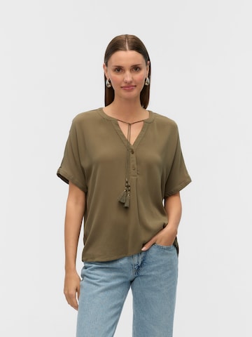 VERO MODA Pusero 'VMBENTE SS WIDE TOP WVN GA' värissä vihreä: etupuoli