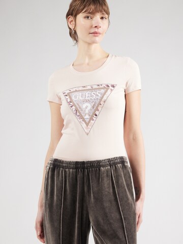 GUESS - Camiseta 'CHEETA' en rosa: frente