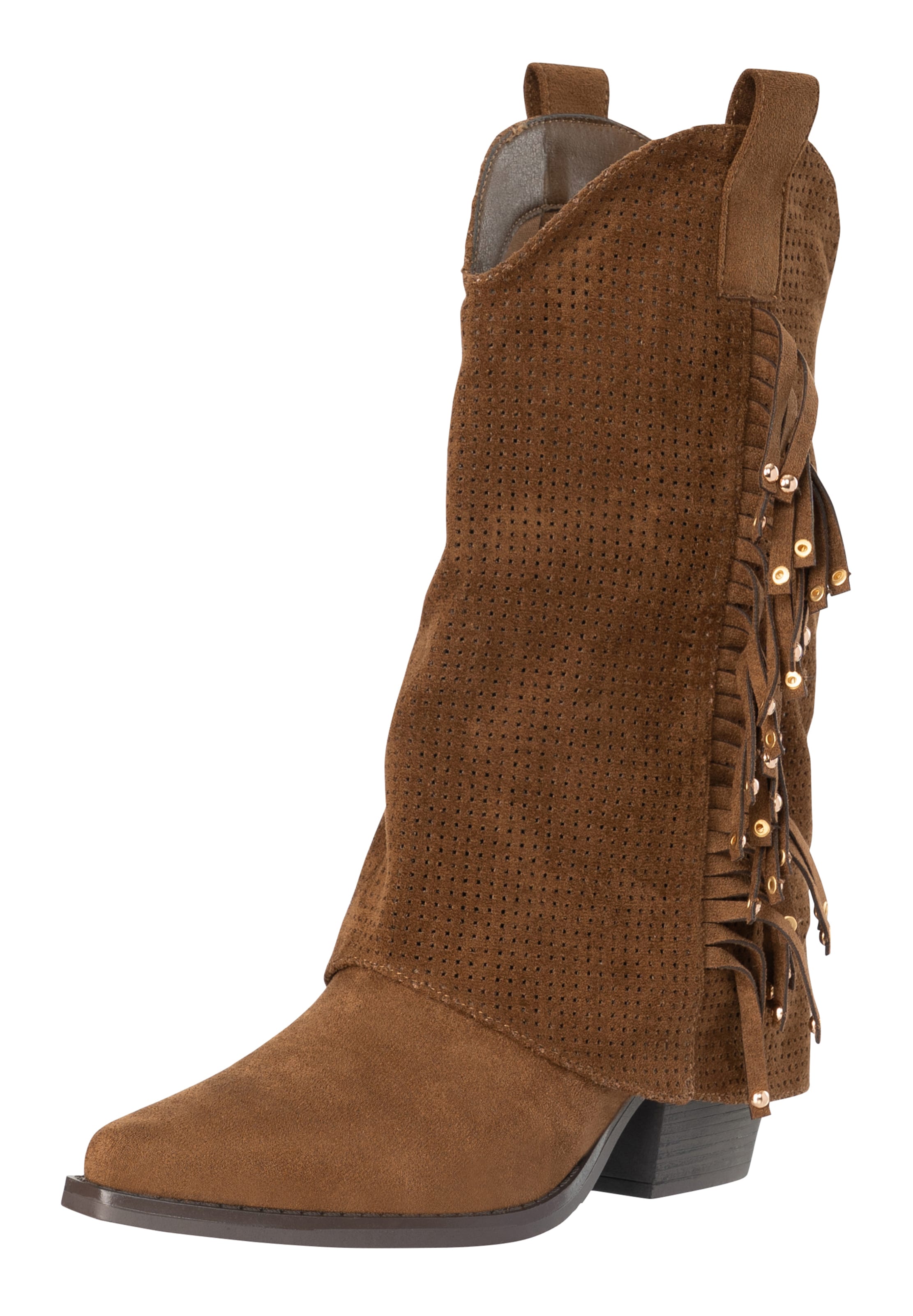 Salinyang Cowboy Boots in Brown: front