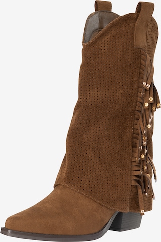 Bottes de cowboy Salinyang en marron : devant
