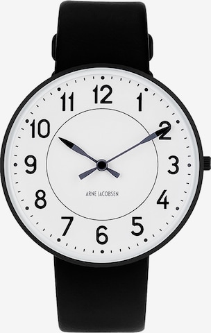 Arne Jacobsen Uhr in Weiß: predná strana