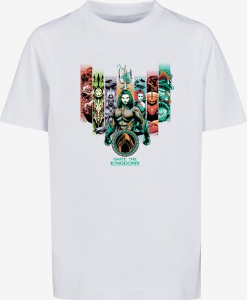 F4NT4STIC Shirt 'DC Comics Aquaman Unite The Kingdoms' in Wit: voorkant