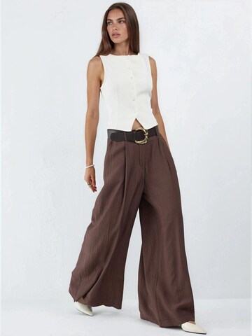 Wide Leg Pantalon Busem en marron