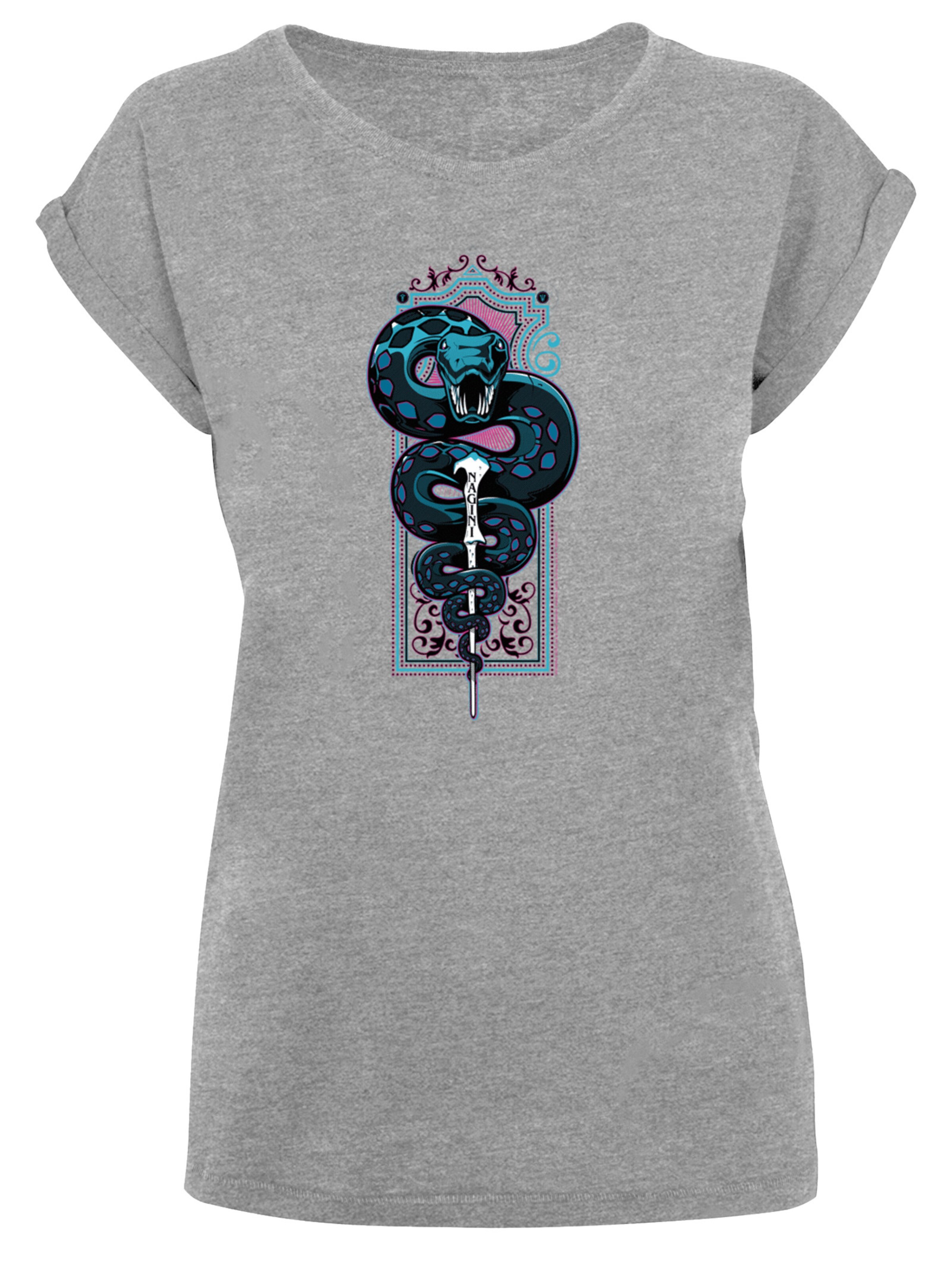 F4NT4STIC Shirt 'Harry Potter Neon Nagini' in Grijs: voorkant