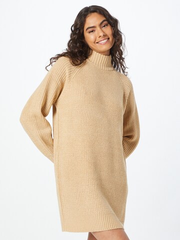 Noisy may Knit dress 'Timmy' in Beige: front