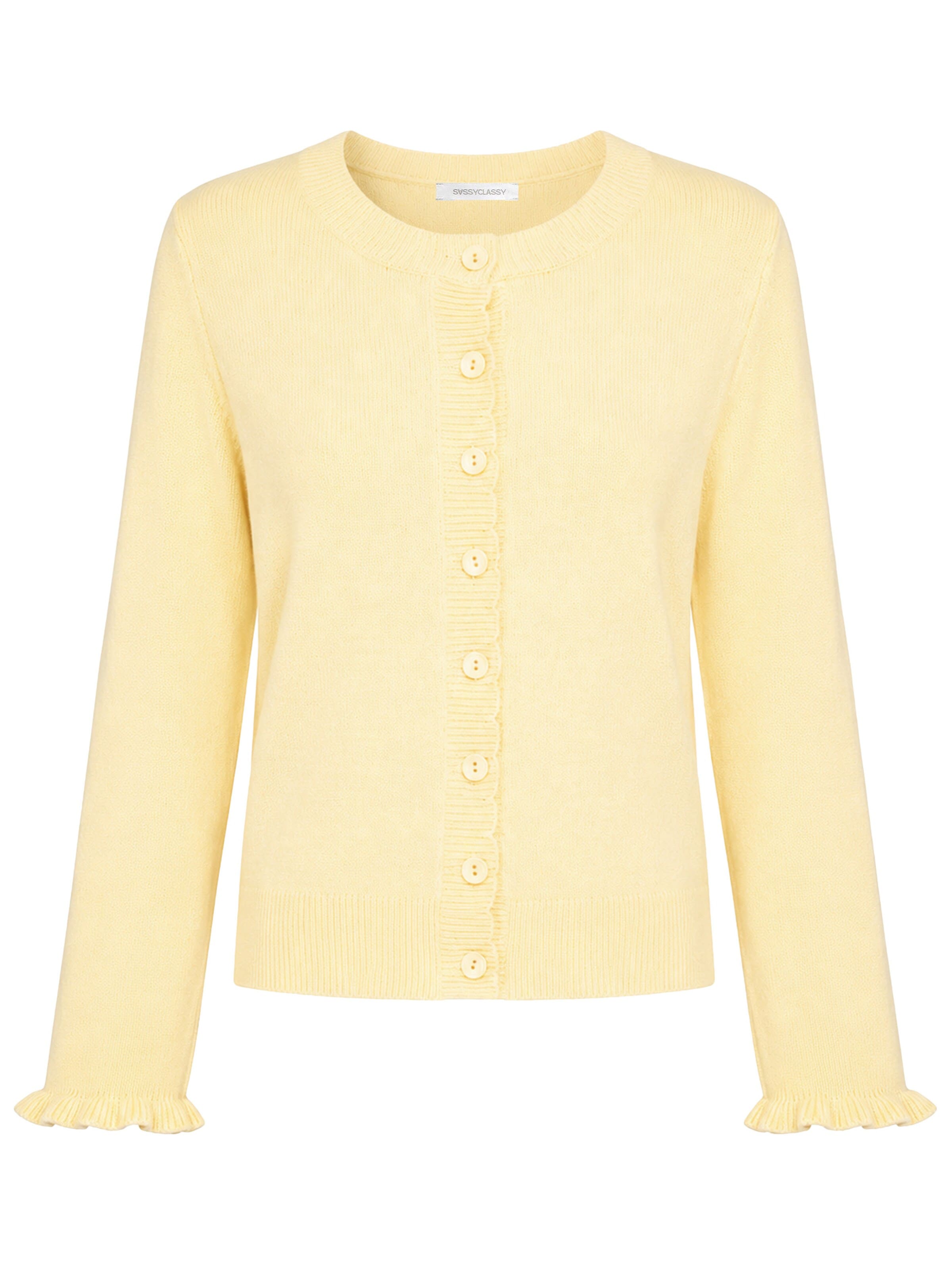 SASSYCLASSY Knit cardigan in Yellow: front