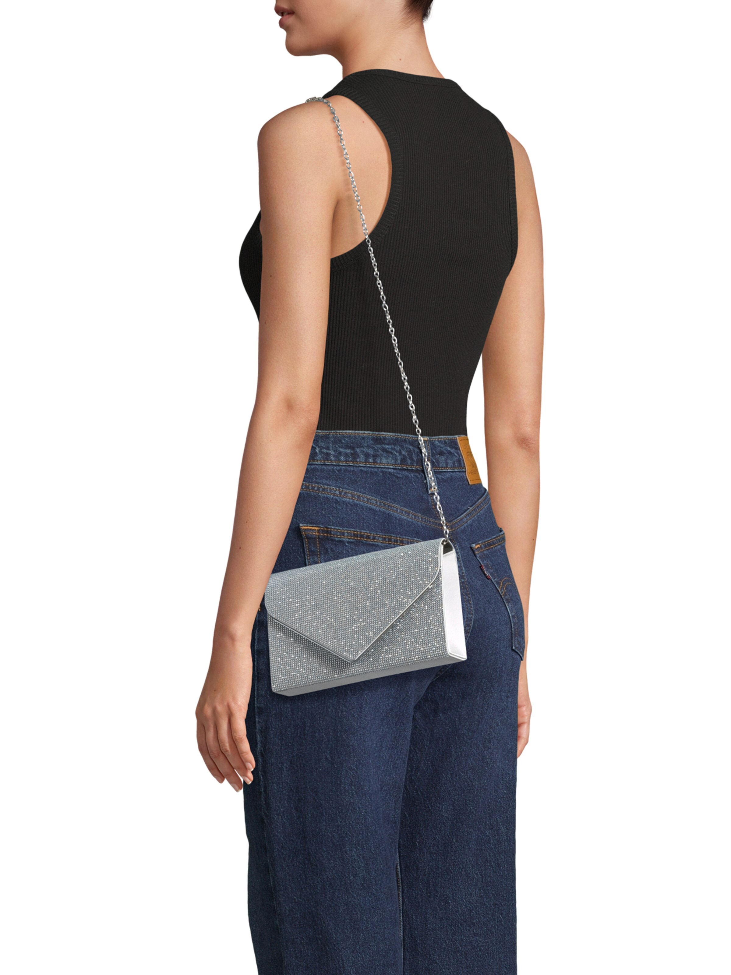 CALL IT SPRING Клатч 'QWEENBEE' в Серебристый: спереди