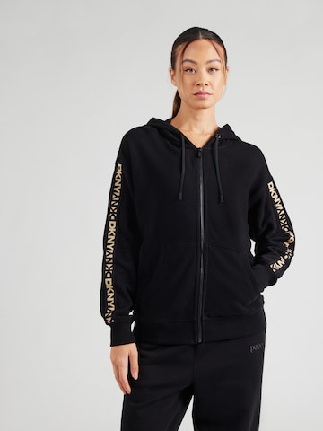 DKNY Performance Športna jopa na zadrgo | črna barva: sprednja stran