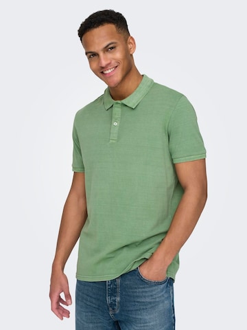 Only & Sons Тениска 'TRAVIS' в зелено: отпред