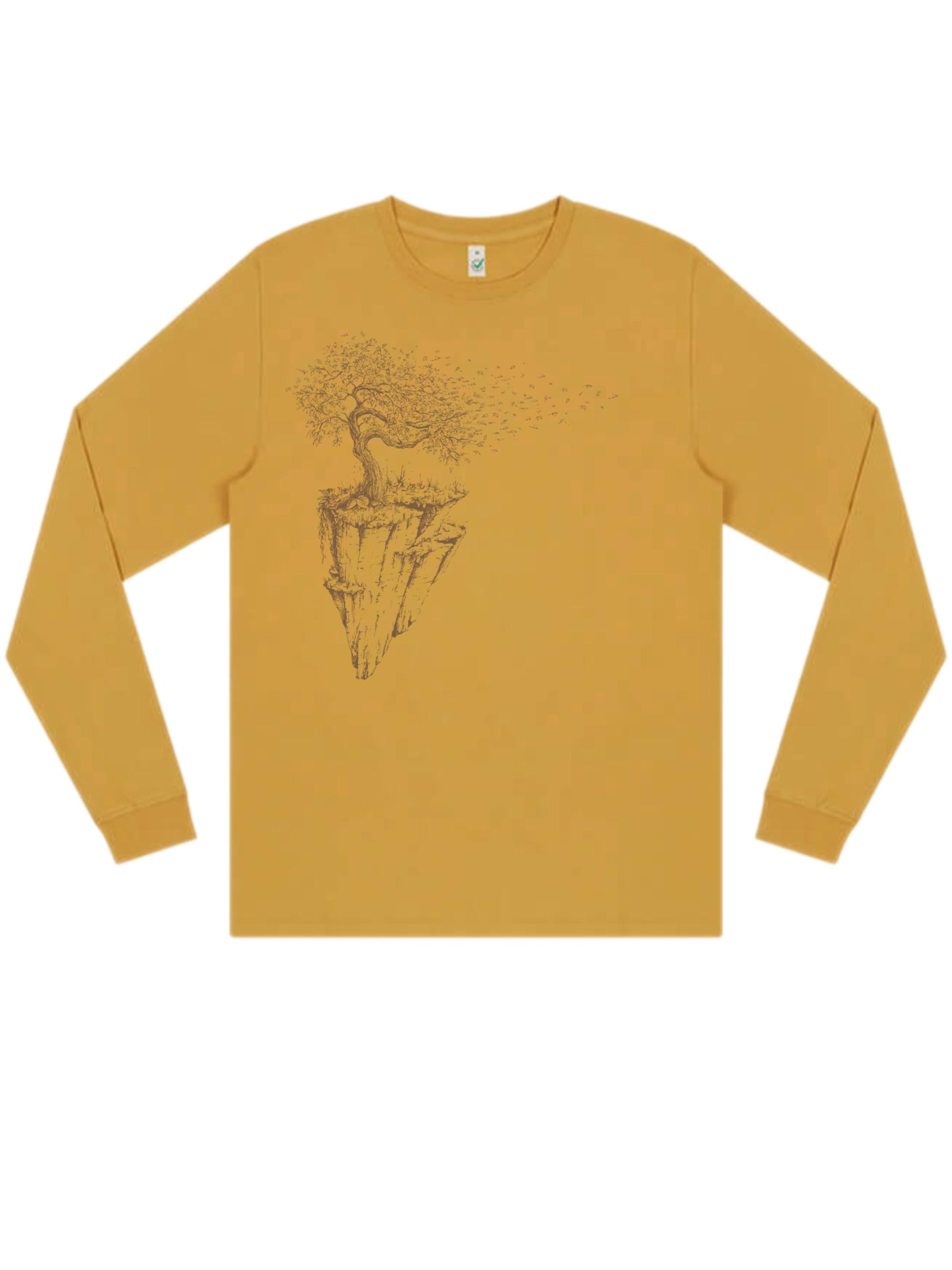 Life-Tree Shirt 'Maple Island' in Yellow: front