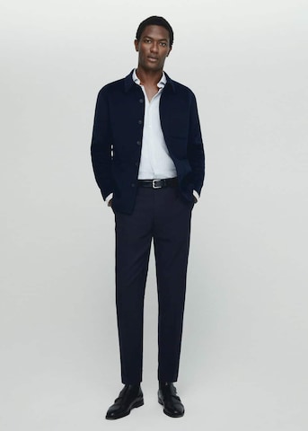 MANGO MAN Slim fit Pleat-Front Pants 'Marius' in Blue