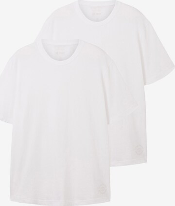 T-Shirt TOM TAILOR Men + en blanc : devant