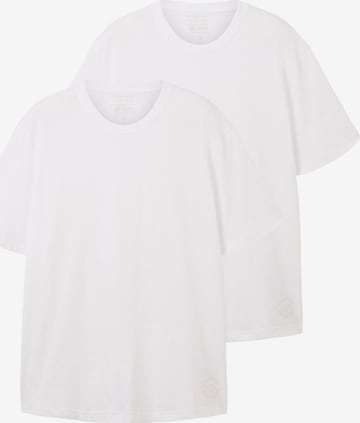 T-Shirt TOM TAILOR Men + en blanc : devant