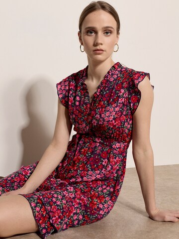 Apricot Ruffle Floral Patchwork Mini Dress ' ' in Lila