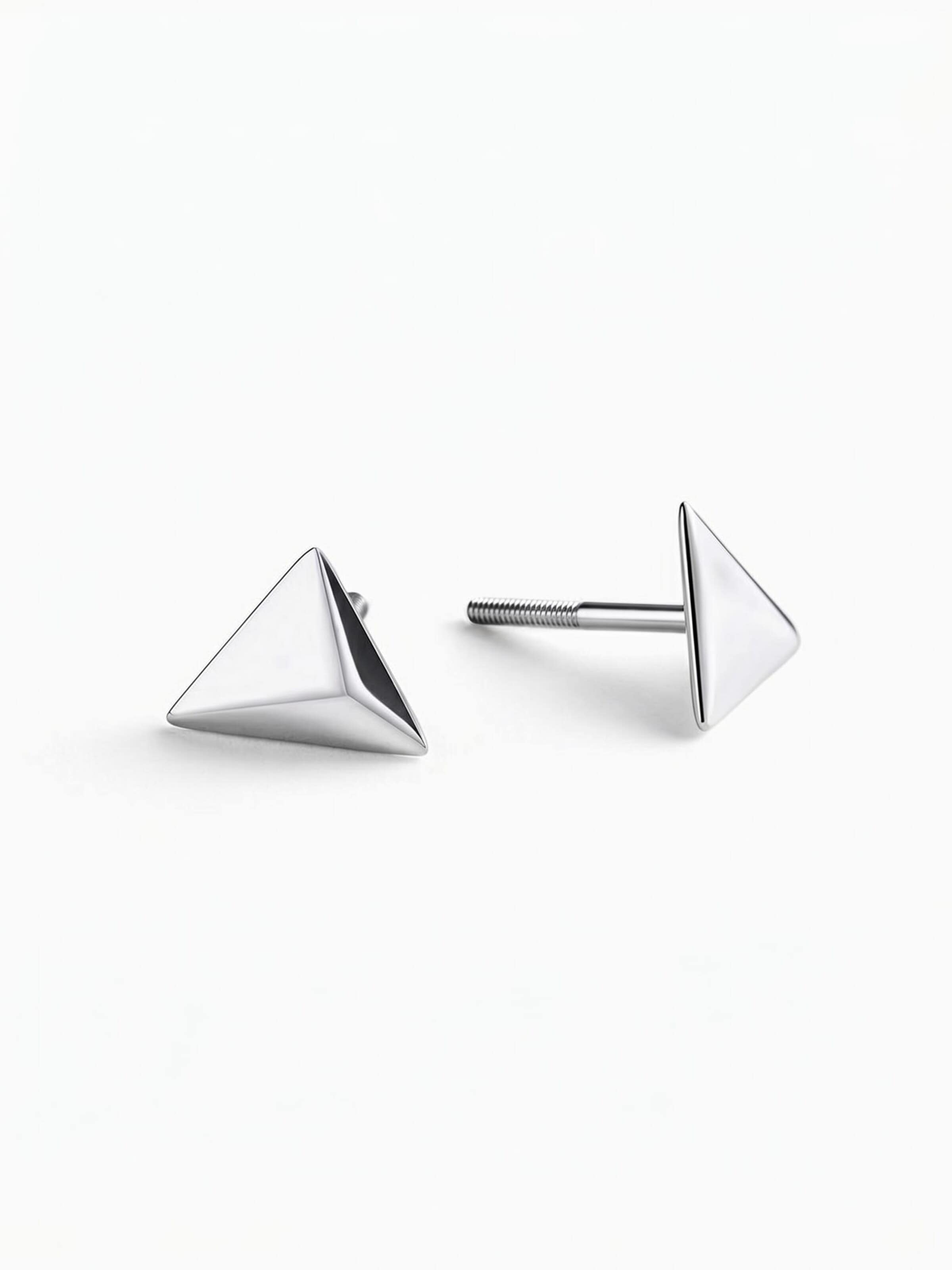 REYTEL - Pendientes 'PYRAMID' en plata