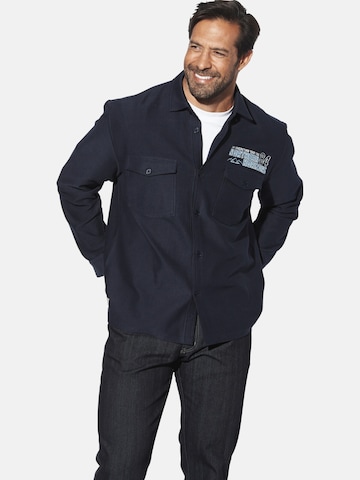 Jan Vanderstorm Comfort fit Overhemd ' Knutgard ' in Blauw