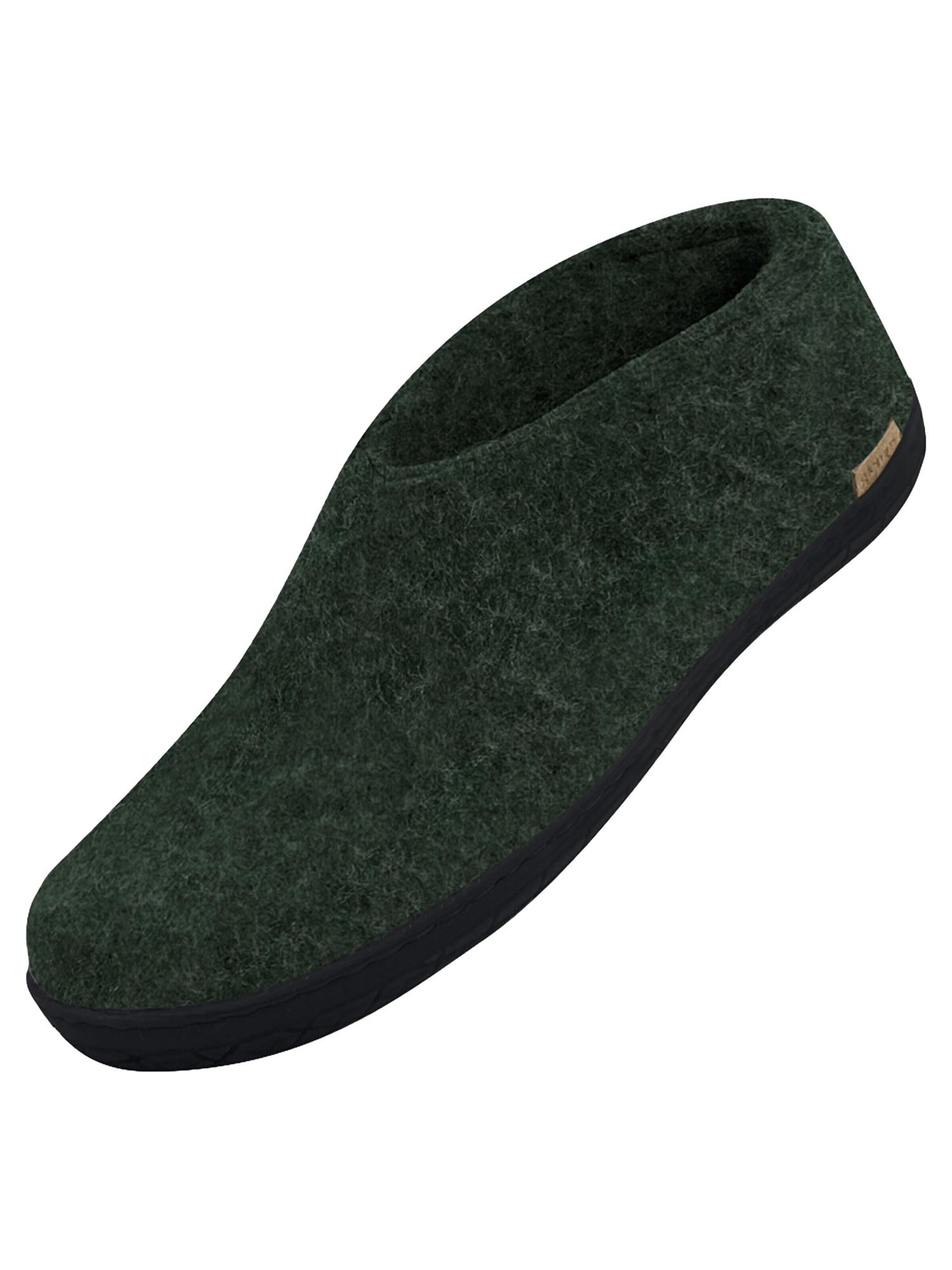Glerups Huisschoenen 'Black Rubber' in Groen: voorkant