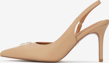 KazarCipele s potpeticom i otvorenom petom - bež boja: prednji dio