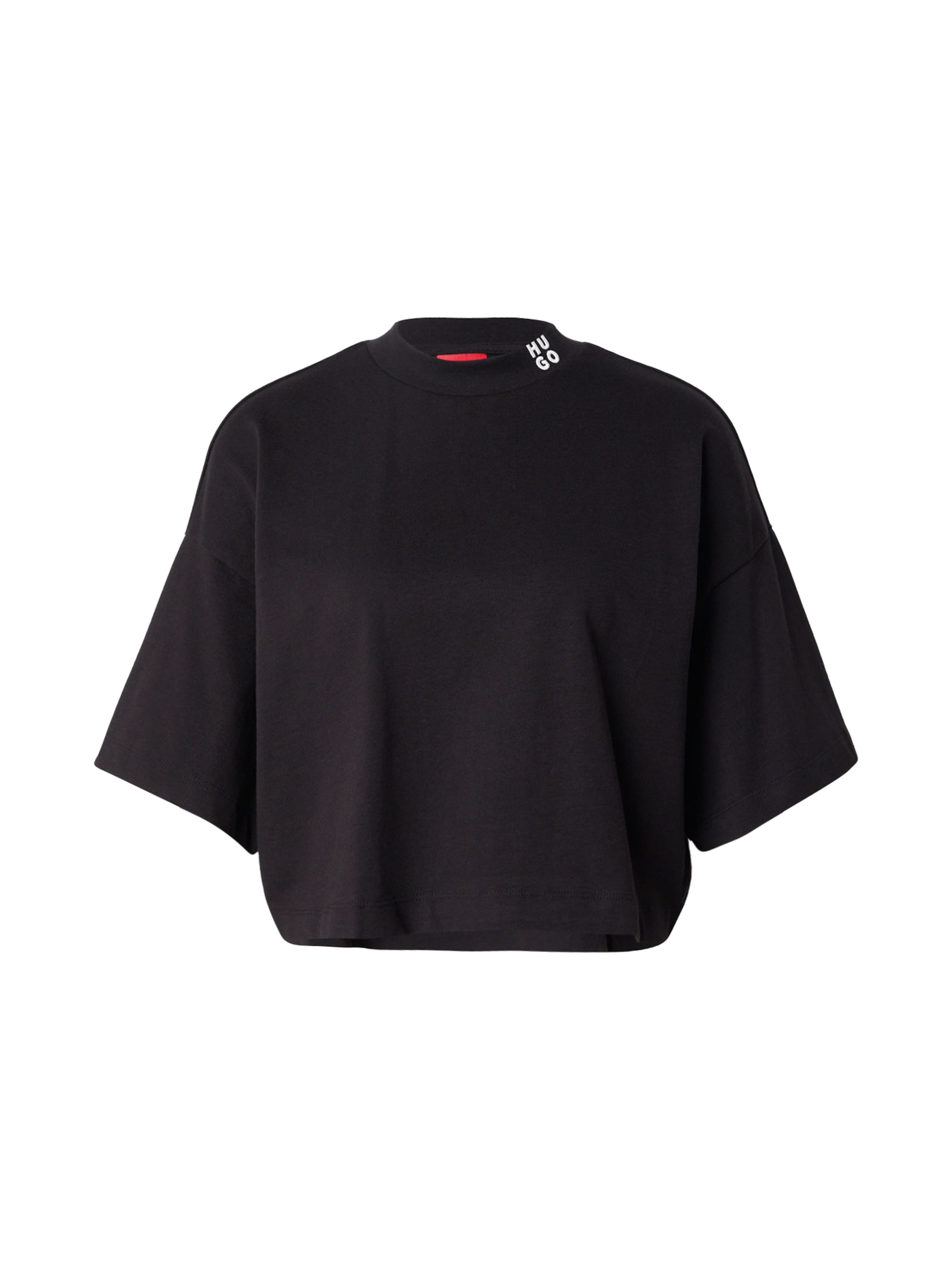 HUGO Футболка &#x27;Damelody&#x27; в Черный: спереди