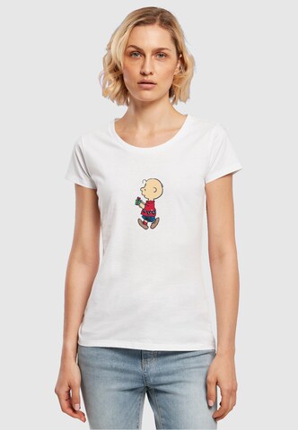 Merchcode T-Shirt 'Peanuts Charlies Small Surprise' in Weiß: Vorderseite
