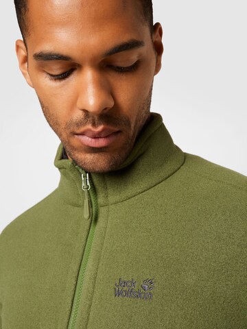 JACK WOLFSKIN Athletic Fleece Jacket 'Moonrise' in Green