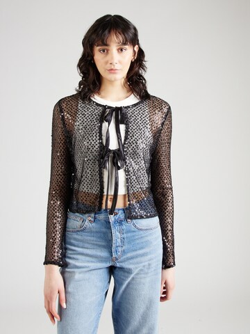 PIECES Knit cardigan 'PCRISSI' in Black: front