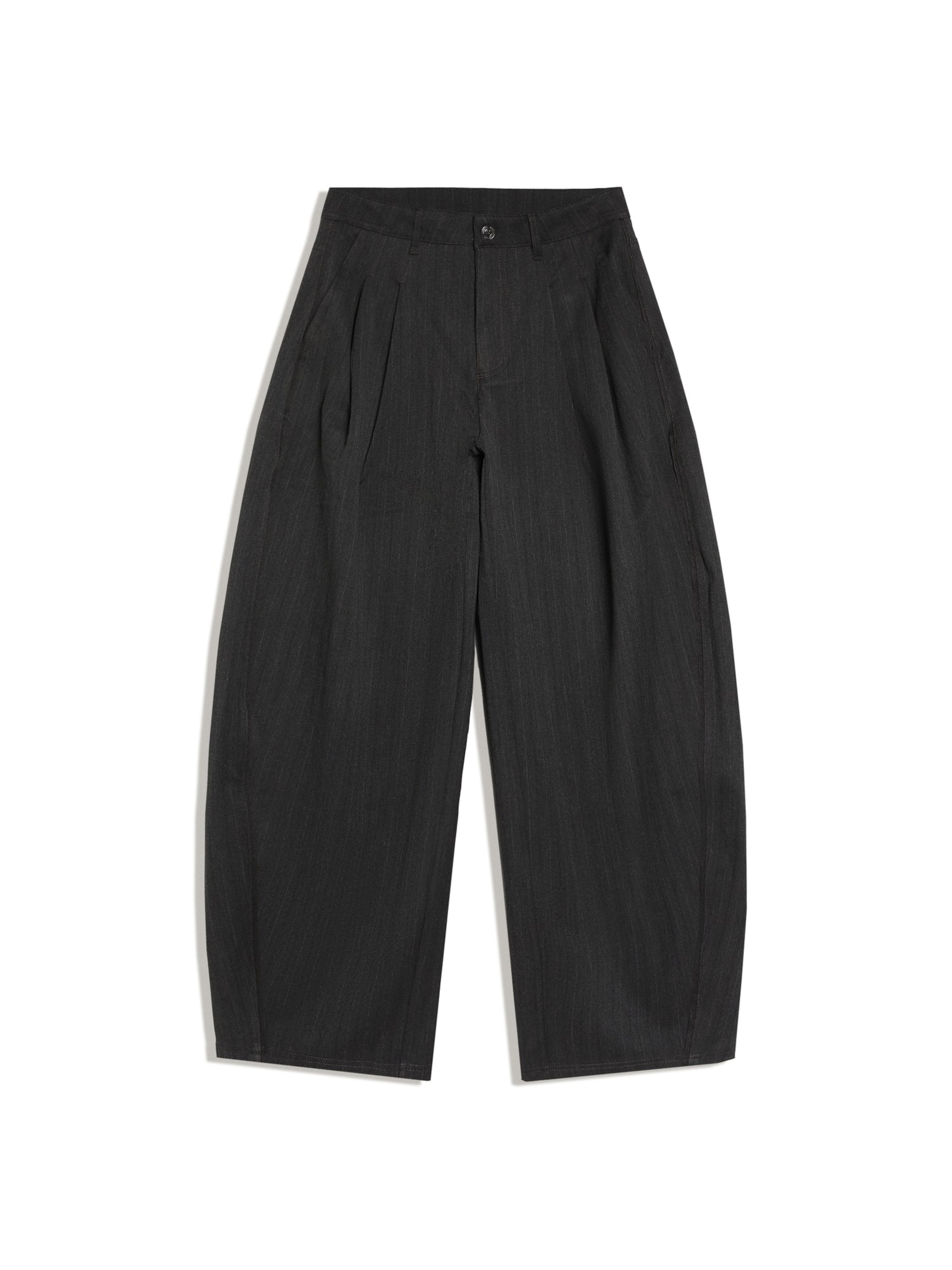 Barrel Pantaloni de la Bershka pe gri: față