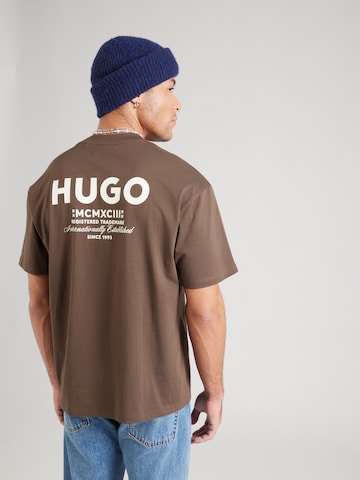 HUGO Shirt 'Nalono' in Brown: front