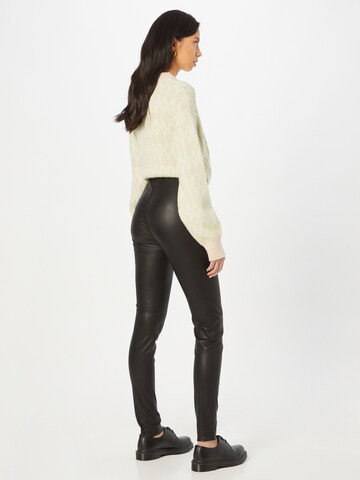 Cream Skinny Leggings 'Laja' in Zwart