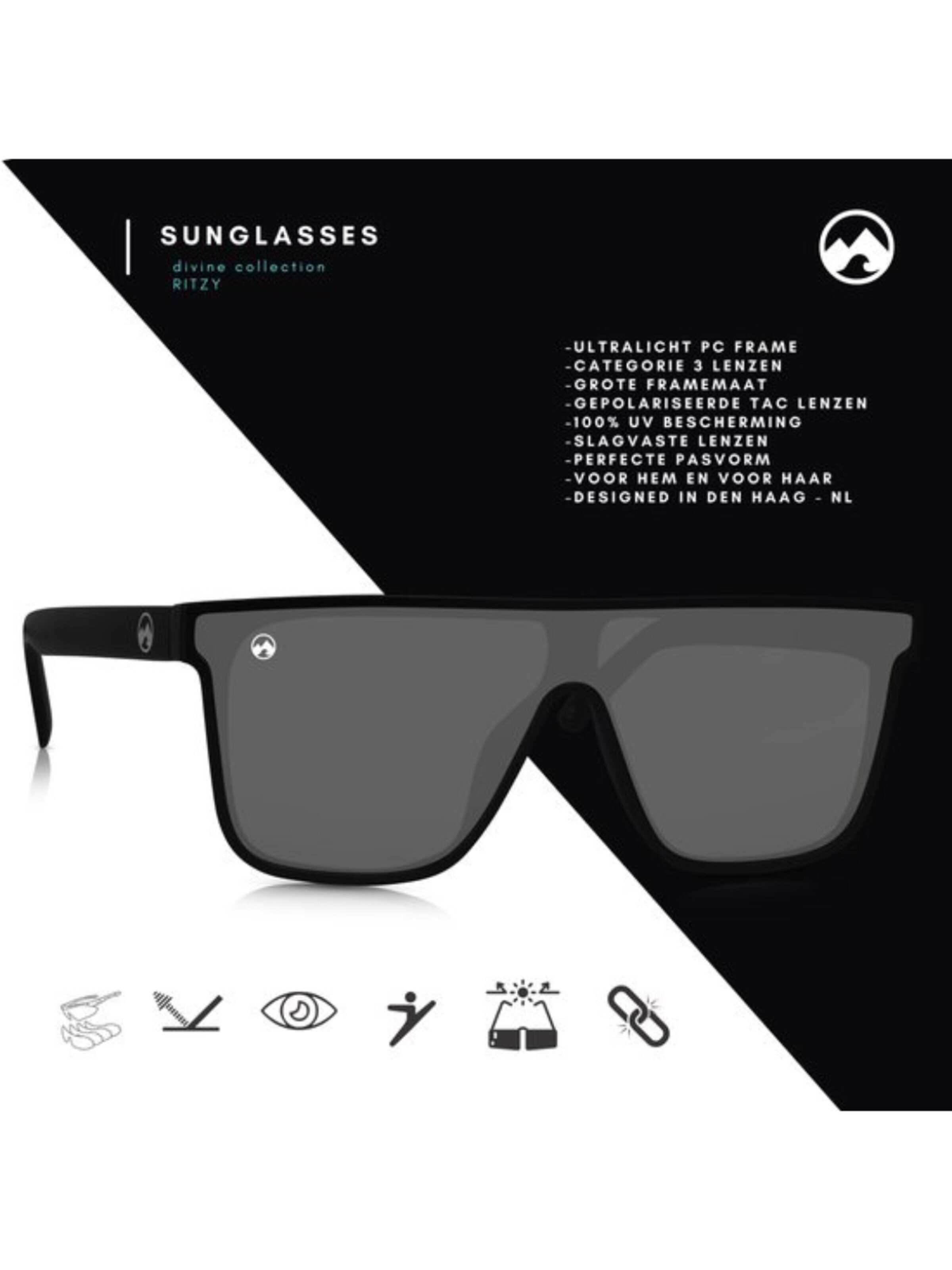 Mowmow - Gafas de sol deportivas 'MowMow Ritzy Sunglasses - Polarized - Men - Women' en negro