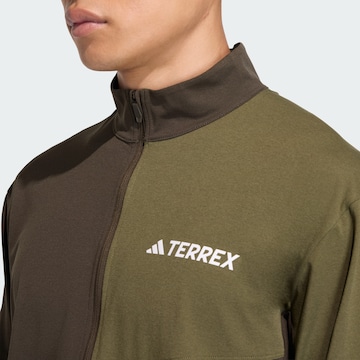 ADIDAS TERREX Funkční tričko ' Multi Climacool 1/2 Zip Long Sleeve' – zelená