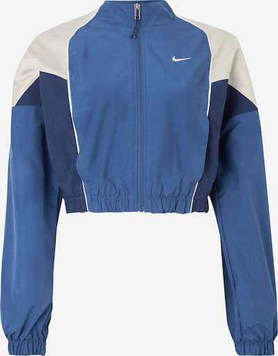 Demisezoninė striukė 'SHRUNKEN' iš Nike Sportswear, spalva – tamsiai mėlyna / sodri mėlyna („karališka“) / balta, Prekių apžvalga