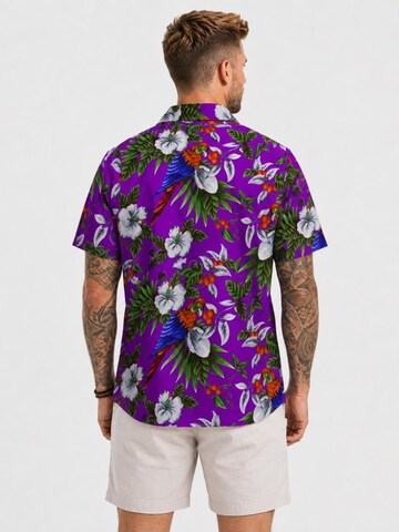 King Kameha Shirt 'Cherryparrot' in Purple