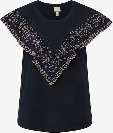 T-shirt Ulla Popken en bleu : devant